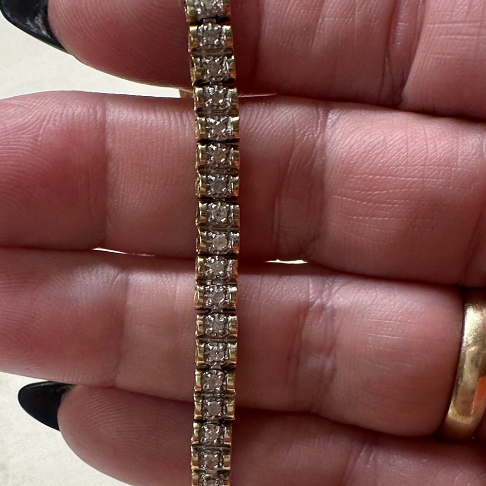 Gold-Tone Clear Crystal Tennis Bracelet - Women Jewelry